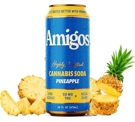 Amigos Highly Crafted Cannabis 50mg THC Soda - Pineapple