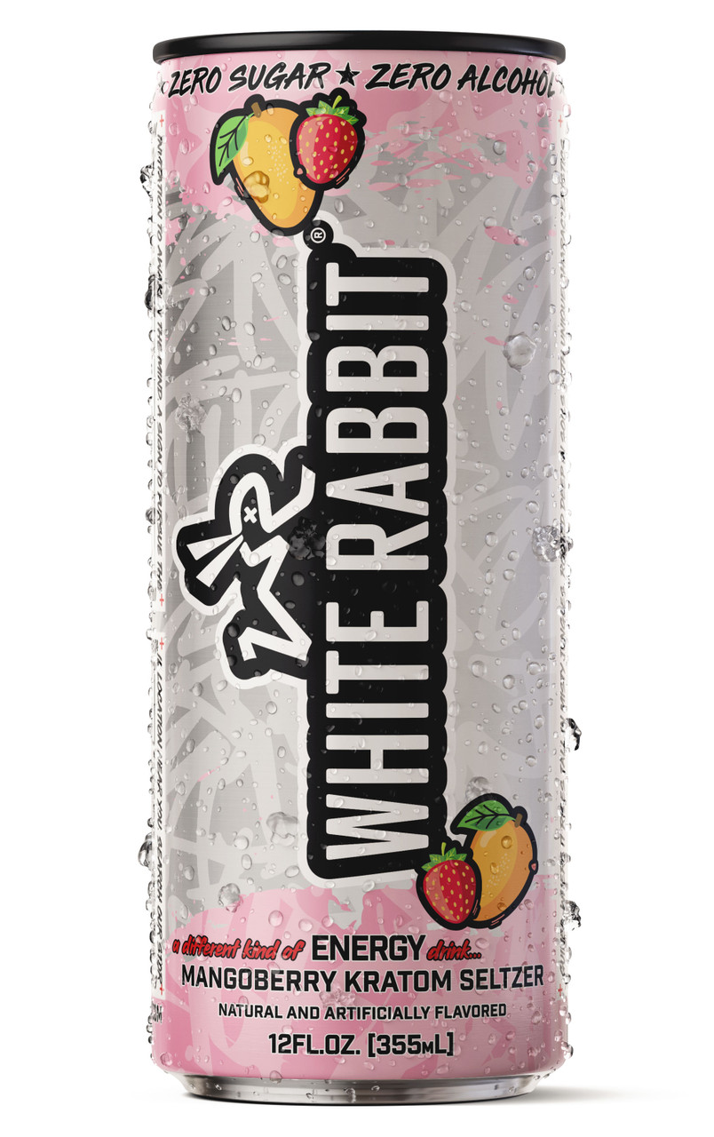 White Rabbit MangoBerry Kratom Seltzer 12oz