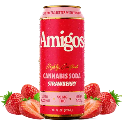 Amigos Highly Crafted Cannabis 50mg THC Soda - Strawberry