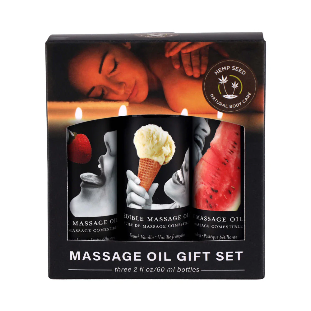 Earthly Body Edible Massage Oil Gift 2oz (Set of 3)