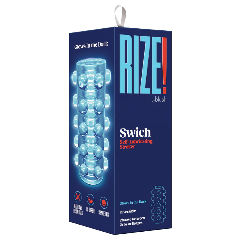 Rize! By Blush Switch Glow in the Dark Self - Lubricating Stroker - Clear