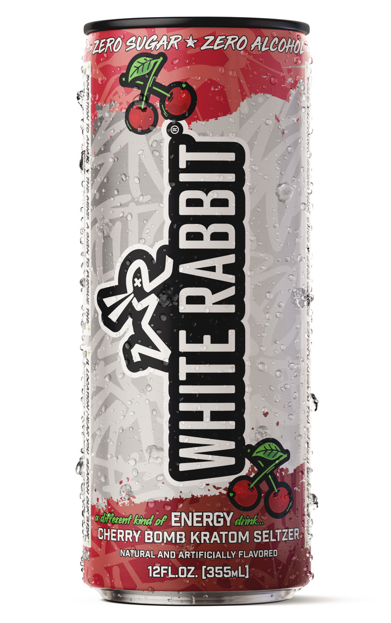 White Rabbit Cherry Bomb Kratom Seltzer 12oz