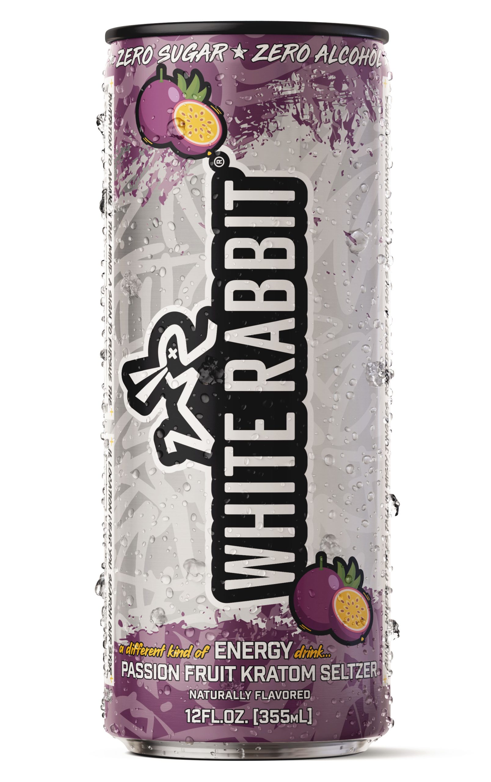 White Rabbit Passion Fruit Kratom Seltzer 12oz