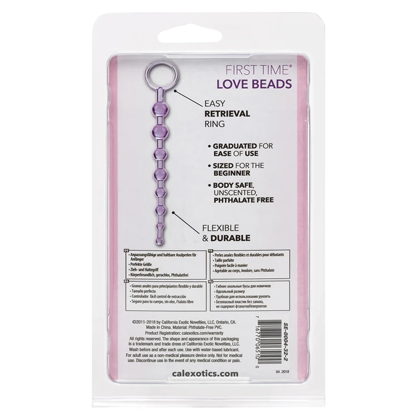 Cal Exotics First Time Anal Love Beads - Purple - Image 3