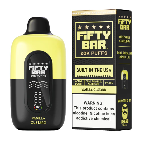 Fifty Bar - Vanilla Custard - Black Series Disposable Vape 20K - Image 3
