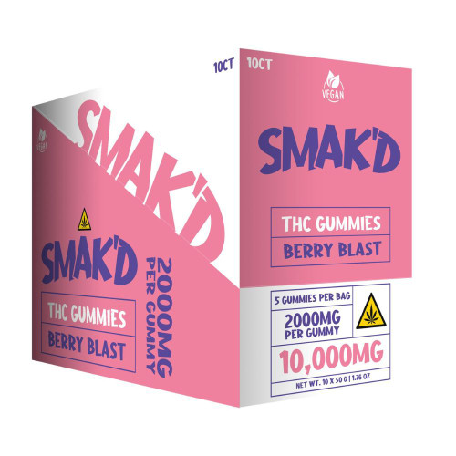 Smak’d Exotic Blend Infused Delta 9 THC Gummies 2000 MG - Assorted Flavors - 5 count - Image 2