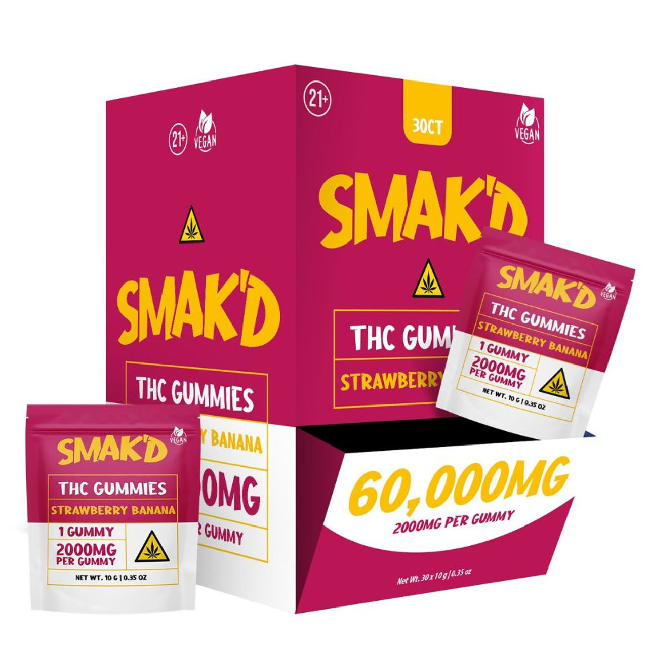 Smak’d Exotic Blend Infused Delta 9 THC Gummies 2000 MG - Assorted Flavors - 5 count - Image 4