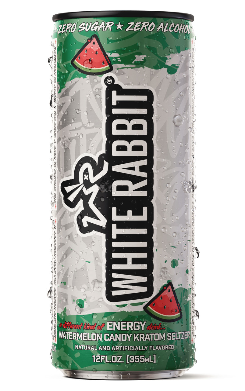 White Rabbit Watermelon Candy Kratom Seltzer 12oz
