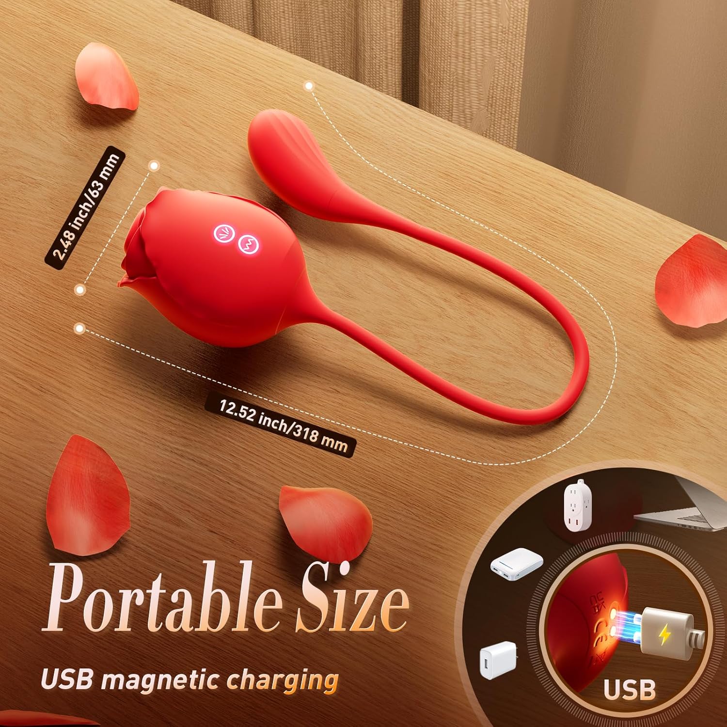 Excite It Double - App Controlled Double Rose Rechargeable Clitoral Sucking w/ Bullet Vibrator - Image 4