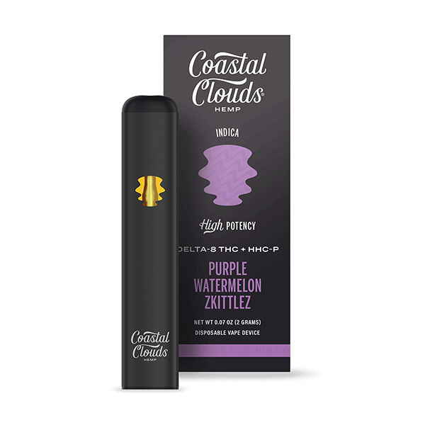 Coastal Clouds Hemp Live Resin D8 + HHCP Disposable (2g) Purple Watermelon Zkittlez (Indica)