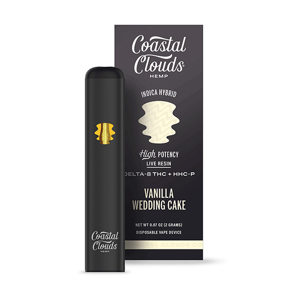 Coastal Clouds Hemp Live Resin D8 + HHCP Disposable (2g) Vanilla Wedding Cake (Hybrid)