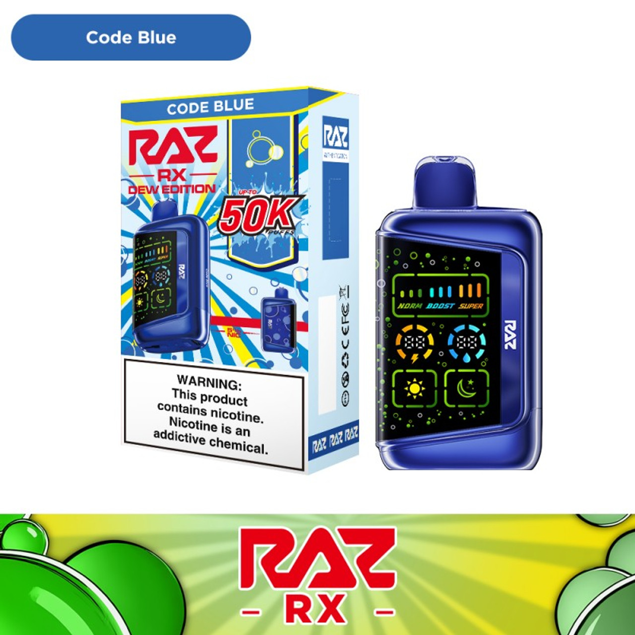 RAZ RX 50K Dew Edition Disposable Vape – Code Blue