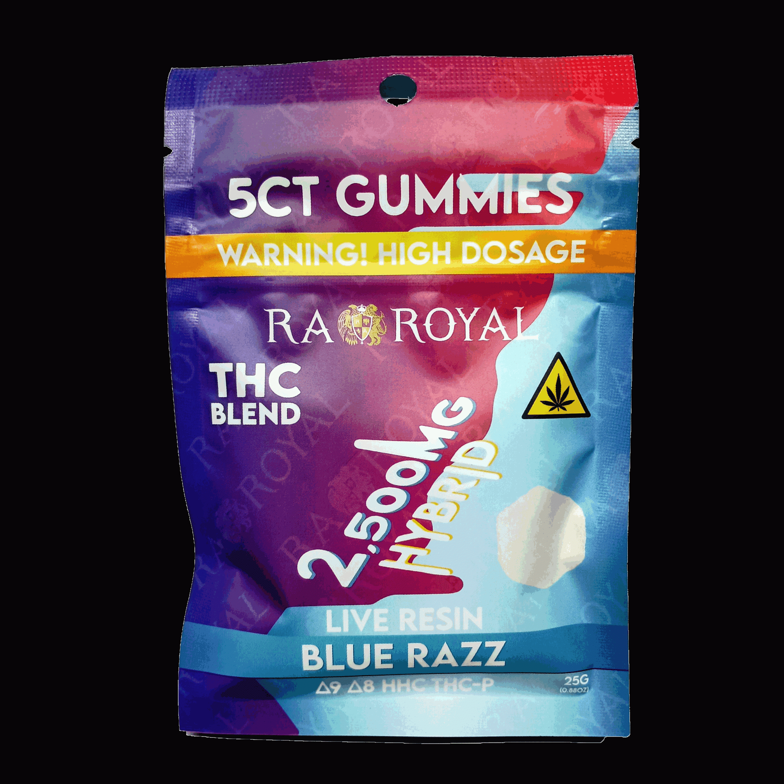 RA Royal Blend 2,500MG 5CT Gummy Pack: Blue Razz (Hybrid)