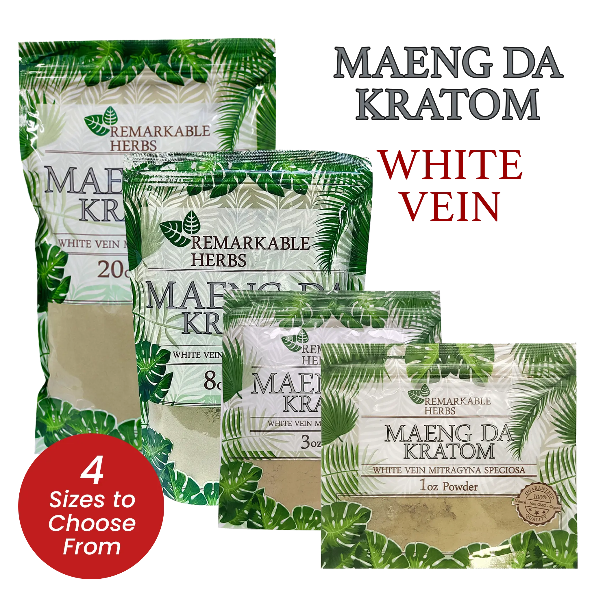 Remarkable Herbs White Vein Maeng Da Kratom Powder